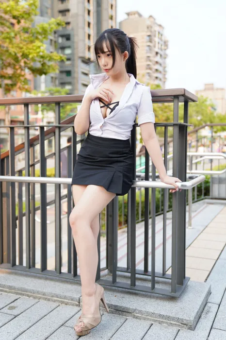 [Mzsock] NO.078 Chen Jialin OL short skirt high heels beautiful legs outdoor shot street photography#[100P]-86